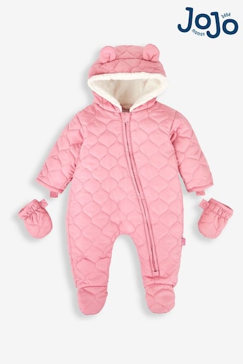 JoJo Maman Bébé Pink Quilted Pramsuit (760239) | £42