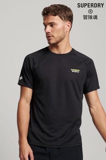 Superdry Black Sport Train Active Short Sleeve T-Shirt (760363) | £23