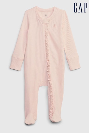 Gap Pink First Favourites Ribbed Footed Sleepsuit (Newborn-9mths) (760785) | £18