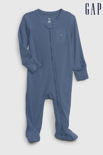 Gap Blue First Favourites Ribbed Footed Sleepsuit (Newborn-9mths) (760840) | £12