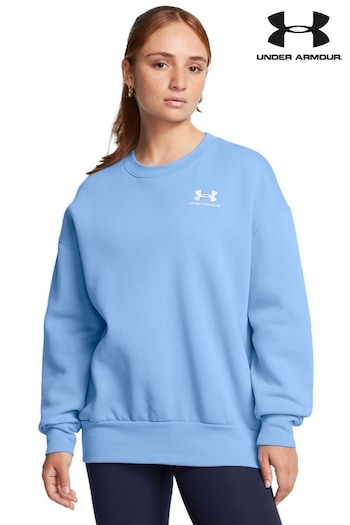 Under Armour Blue Oversized Icon Fleece Crew Sweatshirt (761091) | £60