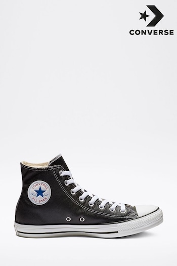 Converse Black Leather High Trainers (761119) | £70