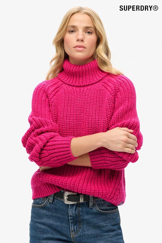 Buy Women s Superdry Chunky Knit Rollneck Online Next UK