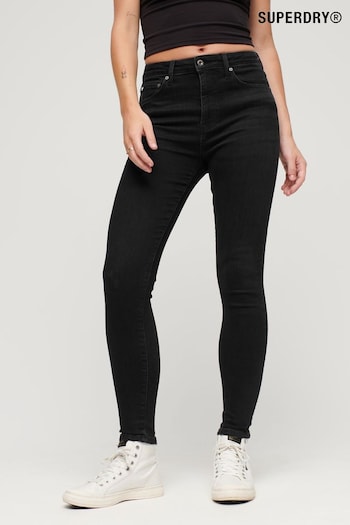 Superdry Dark Black Cotton Vintage Low Rise Slim Flare kent Jeans (761508) | £65
