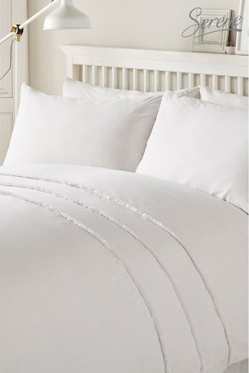 Serene White Tassel Duvet Cover And Pillowcase Set (761701) | £25 - £45