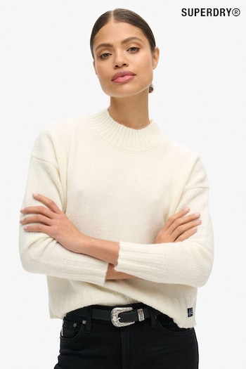 Superdry Bright White Essential Mock Neck Jumper (761945) | £50