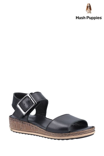 Hush Puppies Black Ellie Heeled woven-leather Sandals (762289) | £75