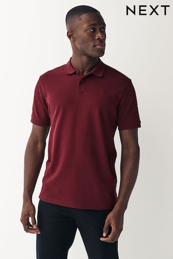 Burgundy Red Slim Pique Polo Shirt (762308) | £18