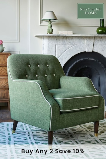 Nina Campbell Carmel Green Walton Chair (762964) | £399