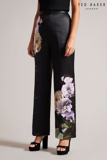 Ted Baker Nayaat High Waisted Wide Leg Black Trousers (763098) | £150