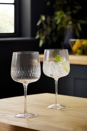 Set of 2 Clear Albany Gin Glasses (763112) | £18