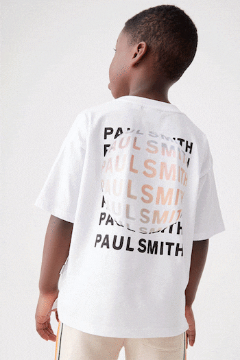 Paul Smith Junior Boys Oversized Short Sleeve Iconic Print T-Shirt (763250) | £36
