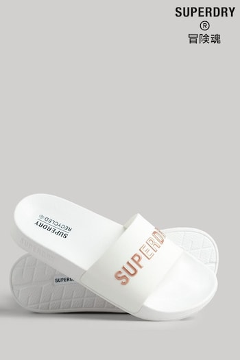 Superdry White Code Core Pool Sliders (763341) | £27