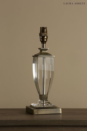 Laura Ashley Brass Carson Polished Nickel Crystal Small Table Lamp Base (763458) | £95