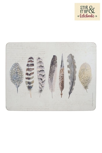 Set of 6 Natural Feather Placemats (763519) | £26