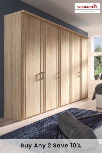 Wiemann Rustic oak Torquay 2.5M Wood 5 Door Hinged Semi-fitted Wardrobe (763829) | £1,400