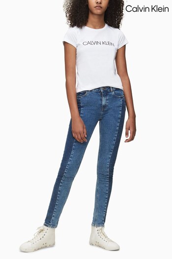 Calvin Beach Klein Jeans Girls Institutional Slim T-Shirt (763879) | £27