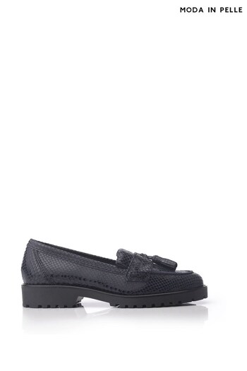 Moda in Pelle Blue Eliona Cleated Fringe Loafers (763944) | £95