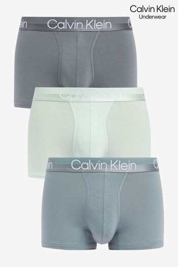 Calvin Klein Grey Modern Structure Cotton Trunks 3 Pack (764021) | £44