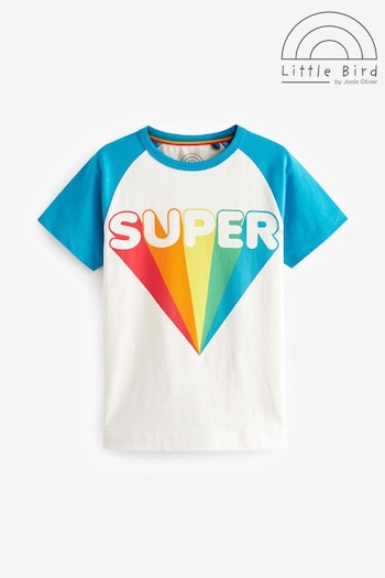 Little Bird by Jools Oliver Ecru/Aqua Short Sleeve Raglan Colourful T-Shirt (764155) | £11 - £14