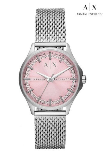 Armani logo-print Exchange Ladies Silver Tone Watch (764232) | £169