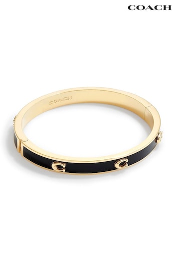 COACH Gold Tone Signature Enamel Bangle Bracelet (764336) | £95
