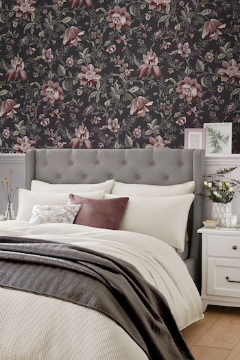 Laura Ashley Charcoal Grey Edita's Garden Wallpaper (764818) | £48