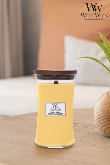 Woodwick Large Hourglass Scented Candle with Crackle Wick Mimosa (765073) | £33