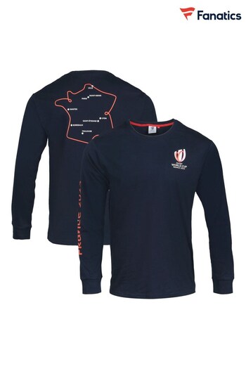 Fanatics Grey Rugby World Cup 2023 Map Long Sleeve Top (765076) | £32