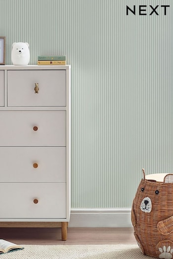 Green Calm Stripe Sage Wallpaper (765081) | £34
