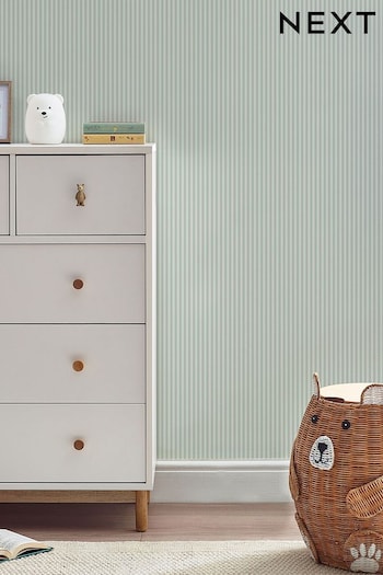Sage Green Calm Stripe Wallpaper (765334) | £1