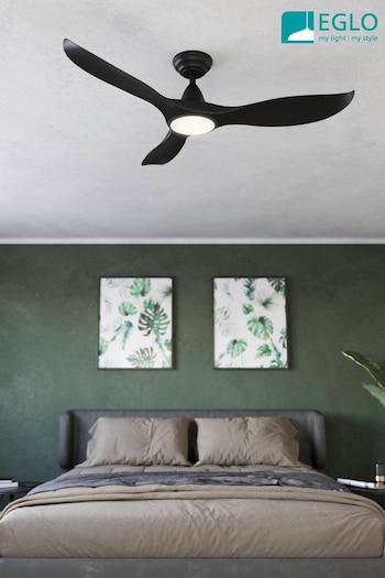 Eglo Black Cirali 52 Reversible LED Ceiling Fan (765383) | £655