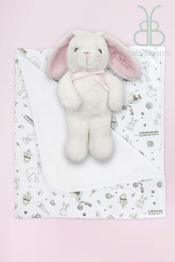 Babyblooms Pink Personalised Bunny With Snuggle Wrap Gift (765491) | £54