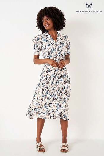 Crew Clothing Company Natural Floral Print Tea Dress (765736) | £89