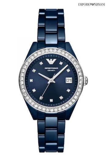 Emporio stretch-cotton Armani Ladies Blue Watch (765832) | £439