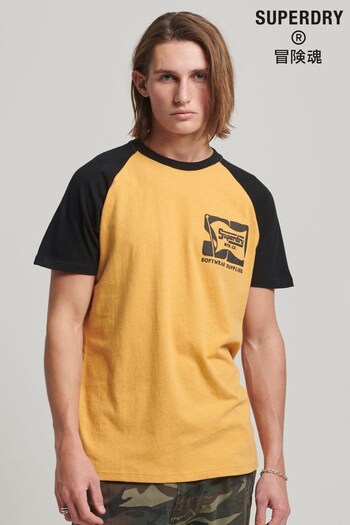 Superdry Yellow Organic Cotton Raglan T-Shirt (766657) | £27