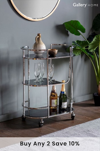 Gallery Home Silver Beauchamp Drink Trolley (766864) | £270