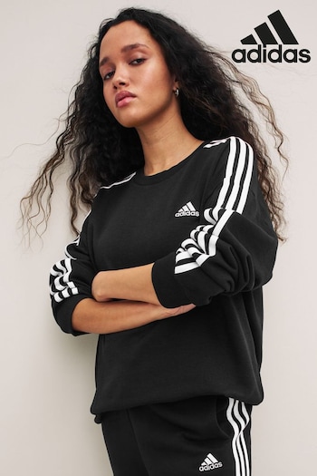 adidas Black 3-Stripes Lounge Sweatshirt (766897) | £40
