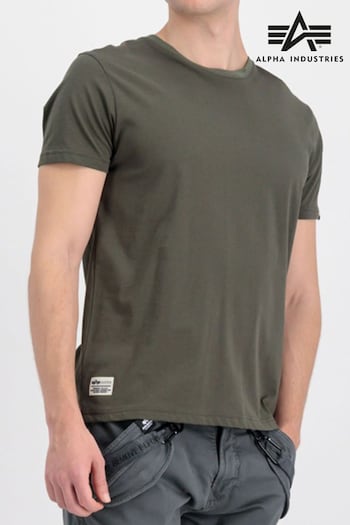 Alpha Industries Dark Olive Green USN Blood Chit T-Shirt (767023) | £55