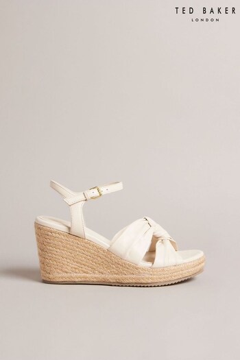 Ted Baker Cream Carda Knotted Wedge Espadrille Sandals (767327) | £125