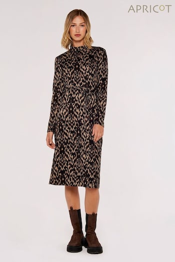Apricot Brown & Black Cosy Tapestry Side Split Dress (767573) | £30