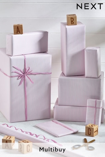 Pink Striped 10 Metre Wrapping Paper (767714) | £6