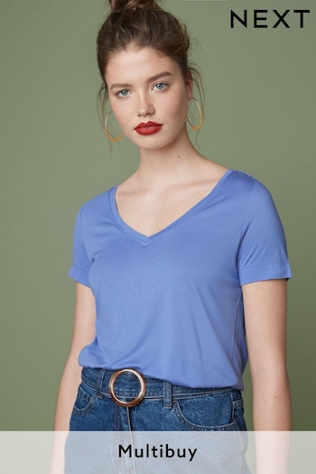 Blue Pale Slouch V-Neck T-Shirt (767878) | £8.50