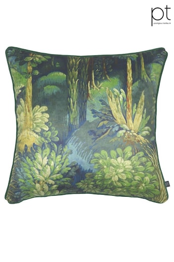 Prestigious Textiles Sapphire Blue Forbidden Forest Velvet Feather Filled Cushion (768203) | £40
