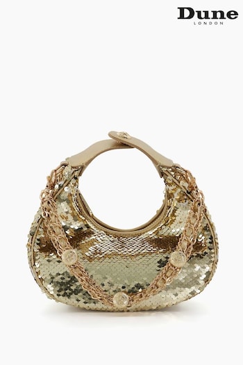Dune London Gold Dressing Sequin Mini Grab Crossbody Bag (768255) | £95