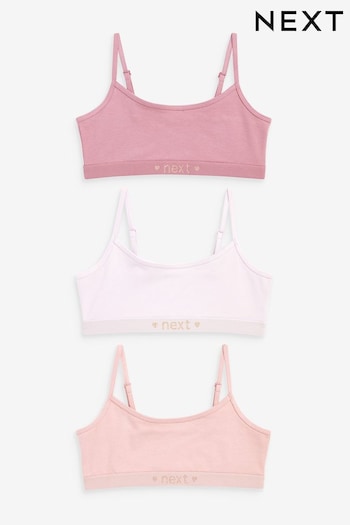 Blush Pink Sparkle Strappy Crop Top 3 Pack (5-16yrs) (768852) | £9 - £13