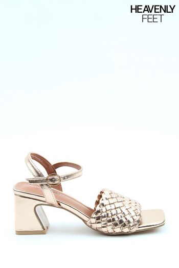 Heavenly Feet Ladies Gold Heeled Comfort Sandals (768905) | £35