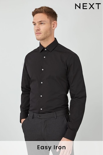 Black Regular Fit Cotton Single Cuff Shirt (768963) | £26 - £32