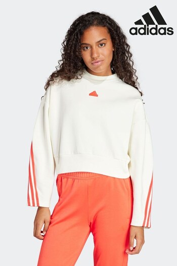 adidas White Sportswear Future Icons 3-Stripes Sweatshirt (769104) | £50