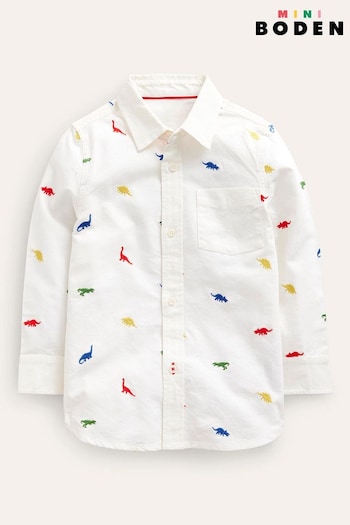 Boden Cream Embroidered Oxford Shirt (769349) | £29 - £34